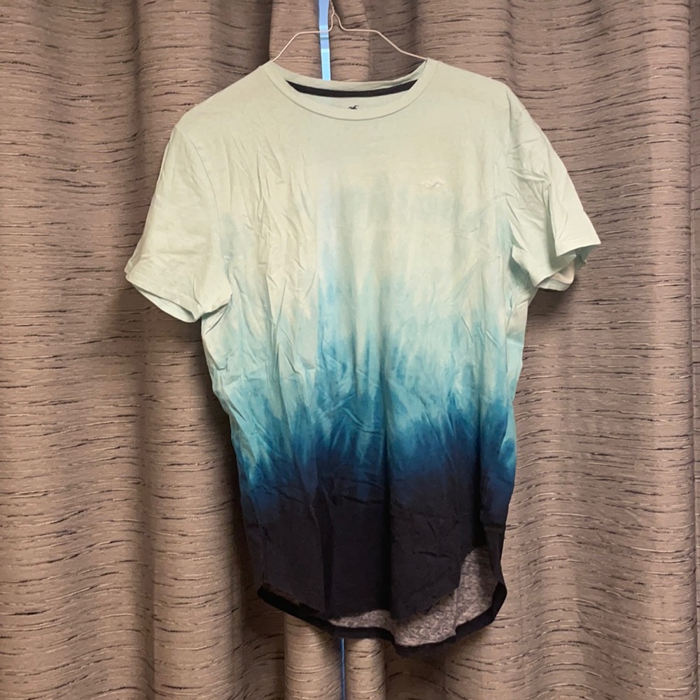 Men’s Hollister White/Teal Ombré Shirt